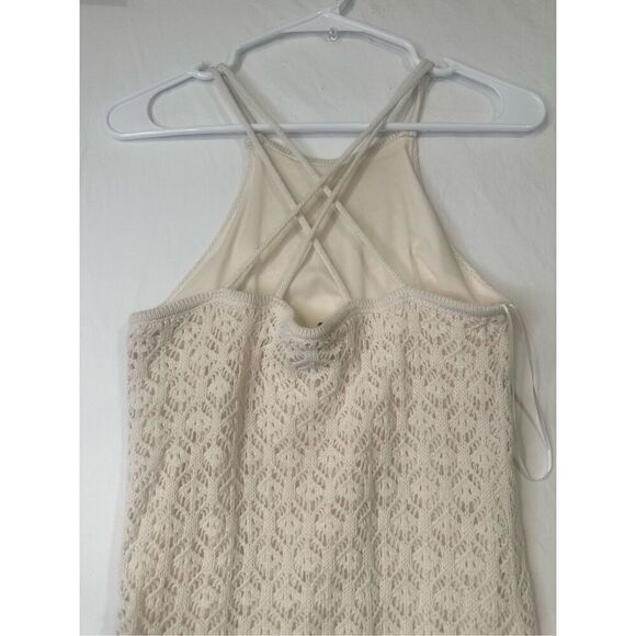 Freshman 1996 knit crochet cream strappy dress, size small - Picture 4 of 6